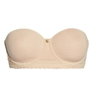 Natori Truly Smooth Strapless Underwire Lace Bra Cafe 32DD